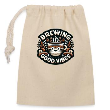 Brewing Coffee - Closable cotton gift bag (14x20cm) - nature - Front