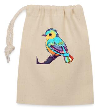Bip coloré - Sac cadeau en coton avec cordon (14 x 20 cm) - nature - Devant