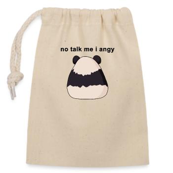 pas de parler moi je mème en colère panda illustration - Sac cadeau en coton avec cordon (14 x 20 cm) - nature - Devant