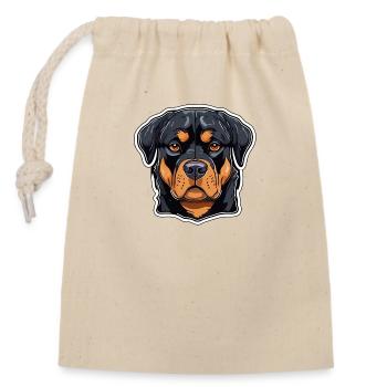 Rottweiler Rotti Noir Rouille Couleur Grand Chien - Sac cadeau en coton avec cordon (14 x 20 cm) - nature - Devant