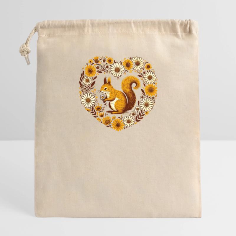 Eichhörnchen Verschließbarer Geschenkbeutel aus Baumwolle (14x20cm)