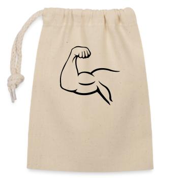 biceps - Sac cadeau en coton avec cordon (14 x 20 cm) - nature - Devant