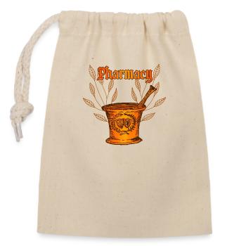 Mortier ancien - Sac cadeau en coton avec cordon (14 x 20 cm) - nature - Devant