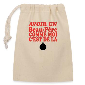 Father-in-law OF THE BOMB - Closable cotton gift bag (14x20cm) - nature - Front