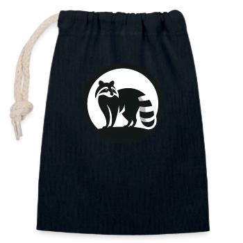 Waschbär Logo 3 - Verschließbarer Geschenkbeutel aus Baumwolle (14x20cm) - Navy - Vorne