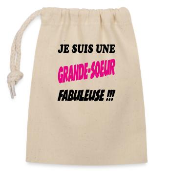 FRERE SOEUR BROTHER SISTER - Sac cadeau en coton avec cordon (14 x 20 cm) - nature - Devant