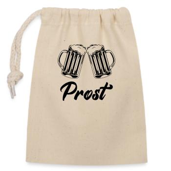 Beer Cheers - Closable cotton gift bag (14x20cm) - nature - Front