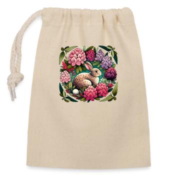 Lapin mignon lapin - Sac cadeau en coton avec cordon (14 x 20 cm) - nature - Devant