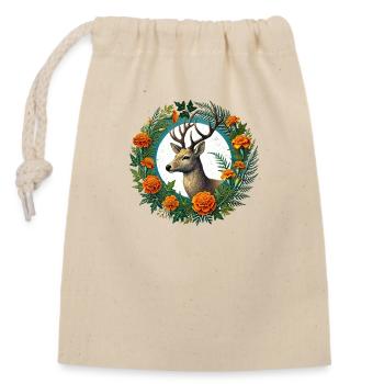 Bock - Verschließbarer Geschenkbeutel aus Baumwolle (14x20cm) - Natur - Vorne