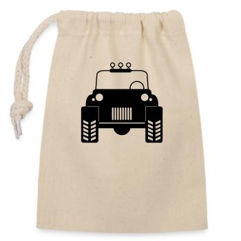Voiture tout-terrain - Sac cadeau en coton avec cordon (14 x 20 cm) - nature - Devant