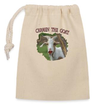Carmen la chèvre Chèvre Parodie les Geissens - Sac cadeau en coton avec cordon (14 x 20 cm) - nature - Devant