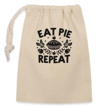Eat Pie Repeat - Closable cotton gift bag (14x20cm) - nature - Front