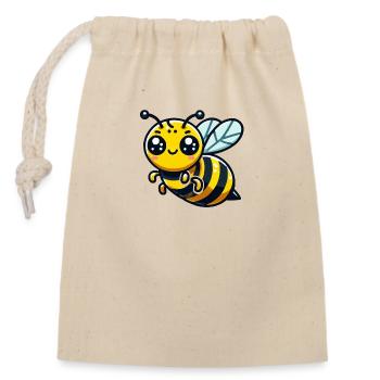 Abeille Guêpe Bande Dessinée - Sac cadeau en coton avec cordon (14 x 20 cm) - nature - Devant