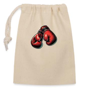 gants de boxe boxe - Sac cadeau en coton avec cordon (14 x 20 cm) - nature - Devant