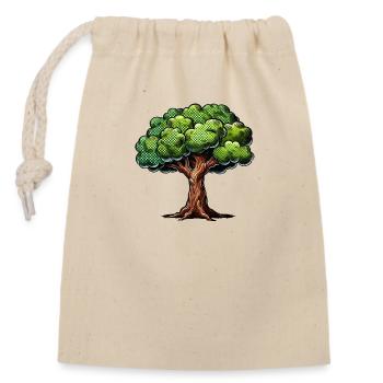 Baum - Verschließbarer Geschenkbeutel aus Baumwolle (14x20cm) - Natur - Vorne
