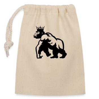Roi des gorilles - Sac cadeau en coton avec cordon (14 x 20 cm) - nature - Devant