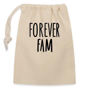 Forever Fam - Closable cotton gift bag (14x20cm) - nature - Front
