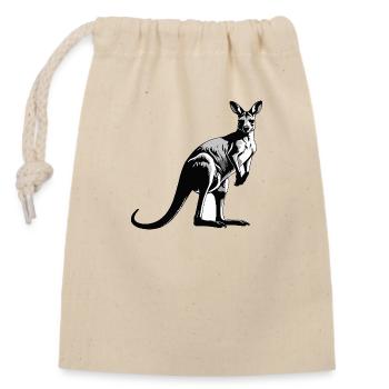 Kangaroo - Cute Australian Pet Design - Closable cotton gift bag (14x20cm) - nature - Front