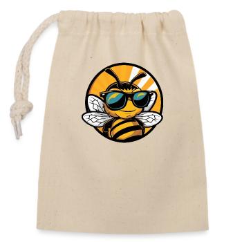 Abeille Fraîche Été - Sac cadeau en coton avec cordon (14 x 20 cm) - nature - Devant