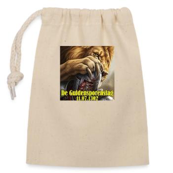 De Guldensporenslag 11.07.1302 - Closable cotton gift bag (14x20cm) - nature - Front