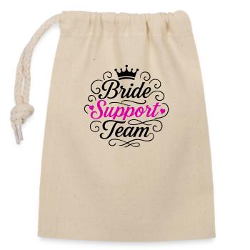 Équipe de soutien à la mariée - Sac cadeau en coton avec cordon (14 x 20 cm) - nature - Devant