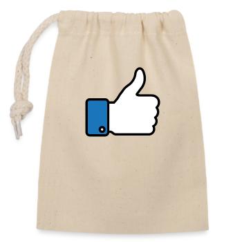 Comme un like! - Sac cadeau en coton avec cordon (14 x 20 cm) - nature - Devant