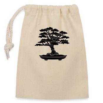 black comic book bonsai leaves aes - Closable cotton gift bag (14x20cm) - nature - Front