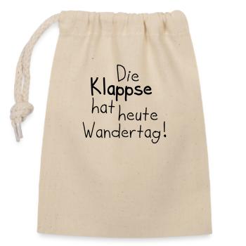 die klappse hat heute wandertag - Verschließbarer Geschenkbeutel aus Baumwolle (14x20cm) - Natur - Vorne