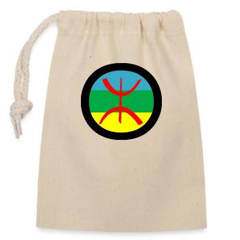 Amazigh - Verschließbarer Geschenkbeutel aus Baumwolle (14x20cm) - Natur - Vorne