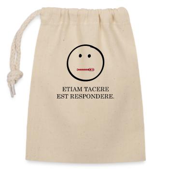 Silence is also a Latin answer - Closable cotton gift bag (14x20cm) - nature - Front
