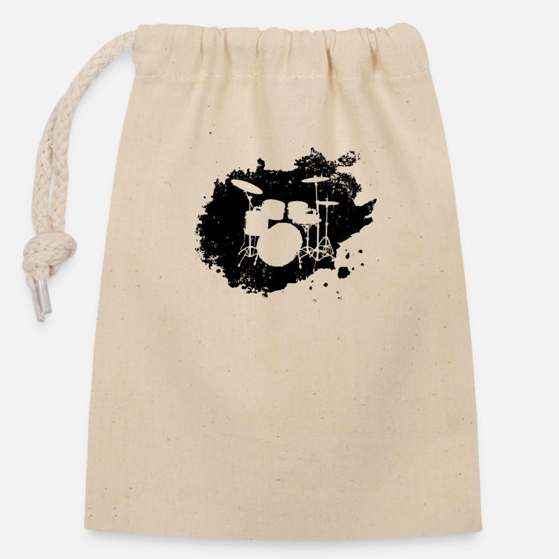 batterie splat - Sac cadeau en coton avec cordon (14 x 20 cm) - nature