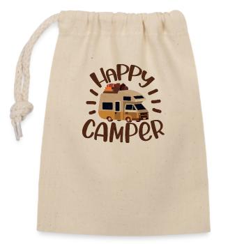 Happy Camper, Amateur de randonnée et de camping, Cadeau de camping-car - Sac cadeau en coton avec cordon (14 x 20 cm) - nature - Devant