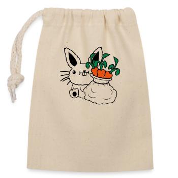 Carrots Vegetable Sack Easter - Closable cotton gift bag (14x20cm) - nature - Front