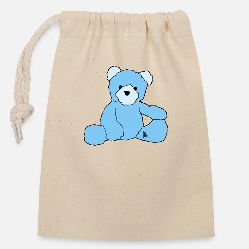 Teddy - Sac cadeau en coton avec cordon (14 x 20 cm) - nature