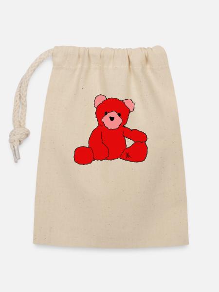 Teddy - Verschließbarer Geschenkbeutel aus Baumwolle (14x20cm) - Natur