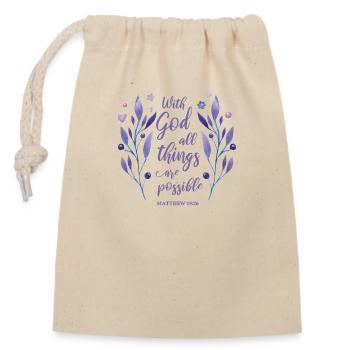 Citation religieuse Don chrétien - Sac cadeau en coton avec cordon (14 x 20 cm) - nature - Devant