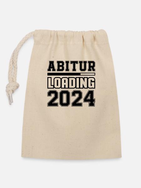 Abitur Loading 2024 - Verschließbarer Geschenkbeutel aus Baumwolle (14x20cm) - Natur