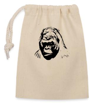 Gorille Angola Cameroun Rainforest Africa Cadeau - Sac cadeau en coton avec cordon (14 x 20 cm) - nature - Devant
