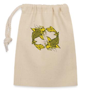 poisson koi carpe japonais dessin 14 - Sac cadeau en coton avec cordon (14 x 20 cm) - nature - Devant