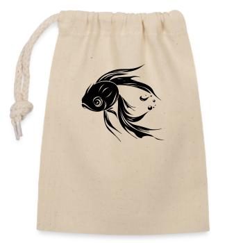 Sweet fish swimming in the sea - illustration - Closable cotton gift bag (14x20cm) - nature - Front