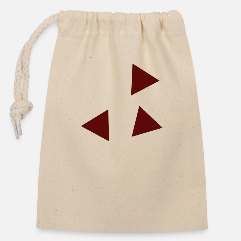 Three corners - Closable cotton gift bag (14x20cm) - nature