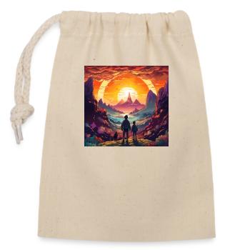 Voyage magique - Sac cadeau en coton avec cordon (14 x 20 cm) - nature - Devant