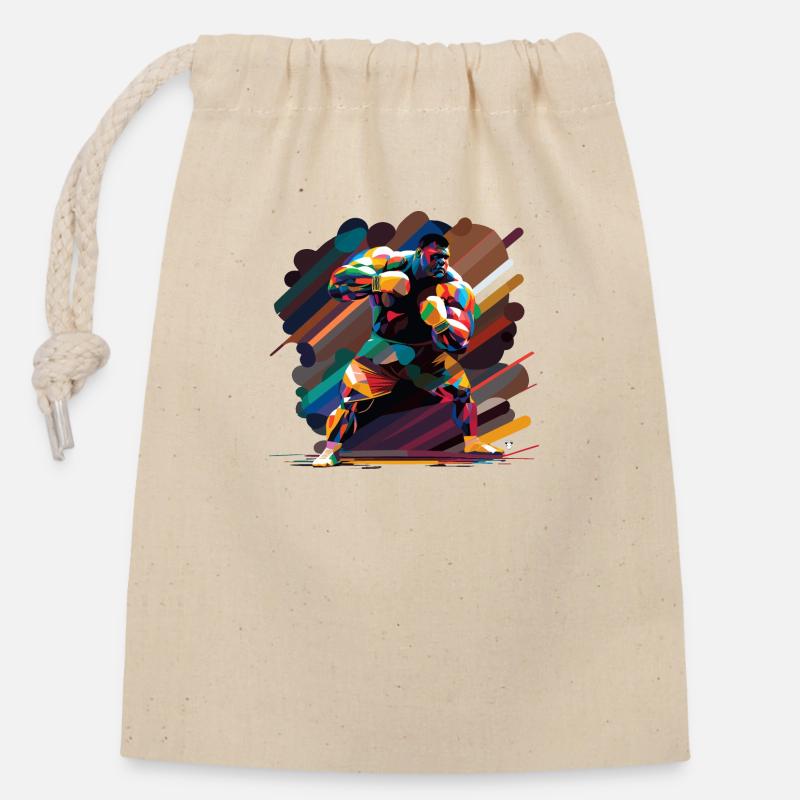 Colour Boxer - Closable cotton gift bag (14x20cm) - nature
