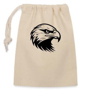 Eagle Head Silhouette - Closable cotton gift bag (14x20cm) - nature - Front
