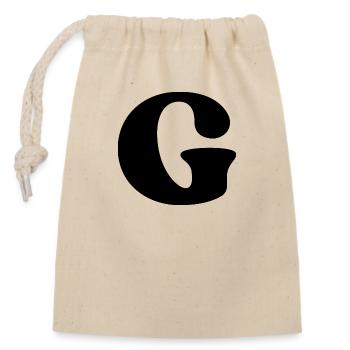 Lettre g - Sac cadeau en coton avec cordon (14 x 20 cm) - nature - Devant