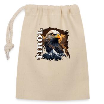 Tirol Design with Tyrolean Eagle & Mountain - Closable cotton gift bag (14x20cm) - nature - Front