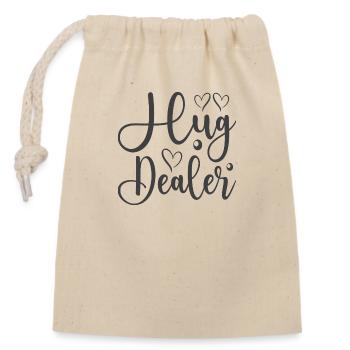 Hug Dealer - Verschließbarer Geschenkbeutel aus Baumwolle (14x20cm) - Natur - Vorne