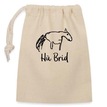 Hü Brid Pferd Hybrid Kfz - Verschließbarer Geschenkbeutel aus Baumwolle (14x20cm) - Natur - Vorne