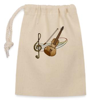 Violin - Closable cotton gift bag (14x20cm) - nature - Front