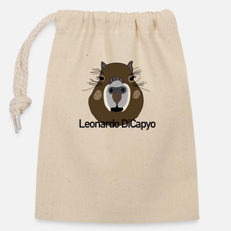 Leonardo DiCapyo - Verschließbarer Geschenkbeutel aus Baumwolle (14x20cm) - Natur